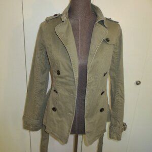 Dear ab Corduroy Trench Utility Fashion Jacket Olive Green  - S